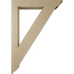 Ekena Millwork - BKTUR035X28X40TRA01RCPR - Timberthane Faux Wood Traditional Style Bracket, Traditional Ends, 3 1/2"W x 28"D x 40"H, Primed Tan