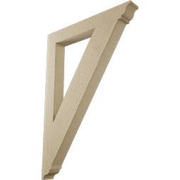 Ekena Millwork - BKTUR035X28X40TRA01RCPR - Timberthane Faux Wood Traditional Style Bracket, Traditional Ends, 3 1/2"W x 28"D x 40"H, Primed Tan