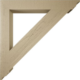 Ekena Millwork - BKTUR035X30X30TRA01RCPR - Timberthane Faux Wood Traditional Style Bracket, Traditional Ends, 3 1/2"W x 30"D x 30"H, Primed Tan