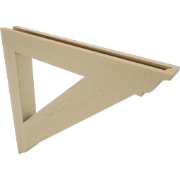 Ekena Millwork - BKTUR035X30X30TRA01RCPR - Timberthane Faux Wood Traditional Style Bracket, Traditional Ends, 3 1/2"W x 30"D x 30"H, Primed Tan