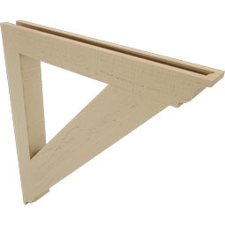 Ekena Millwork - BKTUR035X30X34TRA01RCPR - Timberthane Faux Wood Traditional Style Bracket, Traditional Ends, 3 1/2"W x 30"D x 34"H, Primed Tan