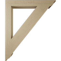 Ekena Millwork - BKTUR035X30X36TRA01RCPR - Timberthane Faux Wood Traditional Style Bracket, Traditional Ends, 3 1/2"W x 30"D x 36"H, Primed Tan