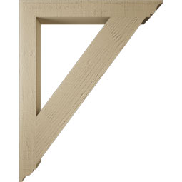 Ekena Millwork - BKTUR035X30X38TRA01RCPR - Timberthane Faux Wood Traditional Style Bracket, Traditional Ends, 3 1/2"W x 30"D x 38"H, Primed Tan