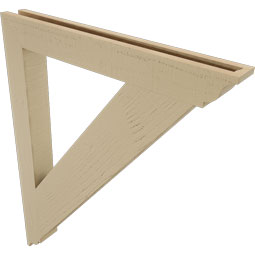 Ekena Millwork - BKTUR035X30X38TRA01RCPR - Timberthane Faux Wood Traditional Style Bracket, Traditional Ends, 3 1/2"W x 30"D x 38"H, Primed Tan