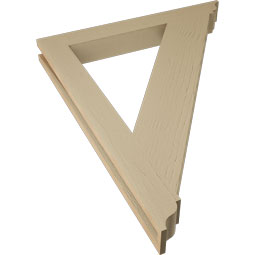 Ekena Millwork - BKTUR035X30X38TRA01RCPR - Timberthane Faux Wood Traditional Style Bracket, Traditional Ends, 3 1/2"W x 30"D x 38"H, Primed Tan