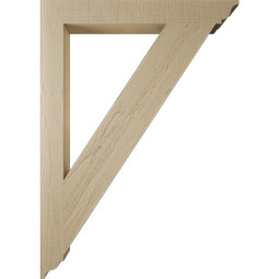 Ekena Millwork - BKTUR035X30X42TRA01RCPR - Timberthane Faux Wood Traditional Style Bracket, Traditional Ends, 3 1/2"W x 30"D x 42"H, Primed Tan