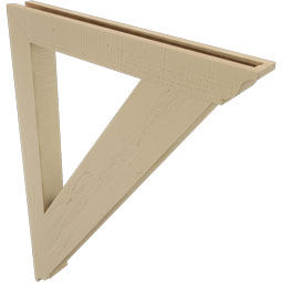 Ekena Millwork - BKTUR035X30X42TRA01RCPR - Timberthane Faux Wood Traditional Style Bracket, Traditional Ends, 3 1/2"W x 30"D x 42"H, Primed Tan