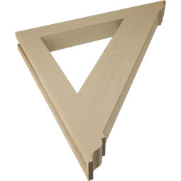 Ekena Millwork - BKTUR035X32X32TRA01RCPR - Timberthane Faux Wood Traditional Style Bracket, Traditional Ends, 3 1/2"W x 32"D x 32"H, Primed Tan
