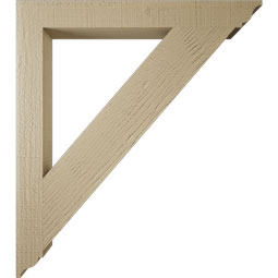 Ekena Millwork - BKTUR035X32X36TRA01RCPR - Timberthane Faux Wood Traditional Style Bracket, Traditional Ends, 3 1/2"W x 32"D x 36"H, Primed Tan