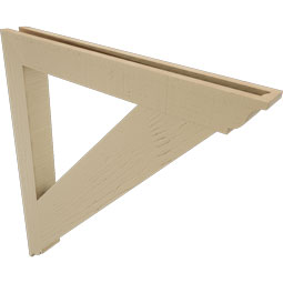 Ekena Millwork - BKTUR035X32X36TRA01RCPR - Timberthane Faux Wood Traditional Style Bracket, Traditional Ends, 3 1/2"W x 32"D x 36"H, Primed Tan