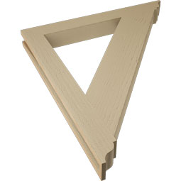 Ekena Millwork - BKTUR035X32X36TRA01RCPR - Timberthane Faux Wood Traditional Style Bracket, Traditional Ends, 3 1/2"W x 32"D x 36"H, Primed Tan