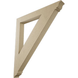 Ekena Millwork - BKTUR035X32X36TRA01RCPR - Timberthane Faux Wood Traditional Style Bracket, Traditional Ends, 3 1/2"W x 32"D x 36"H, Primed Tan