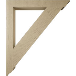 Ekena Millwork - BKTUR035X32X38TRA01RCPR - Timberthane Faux Wood Traditional Style Bracket, Traditional Ends, 3 1/2"W x 32"D x 38"H, Primed Tan