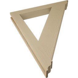 Ekena Millwork - BKTUR035X32X38TRA01RCPR - Timberthane Faux Wood Traditional Style Bracket, Traditional Ends, 3 1/2"W x 32"D x 38"H, Primed Tan