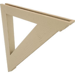 Ekena Millwork - BKTUR035X32X40TRA01RCPR - Timberthane Faux Wood Traditional Style Bracket, Traditional Ends, 3 1/2"W x 32"D x 40"H, Primed Tan