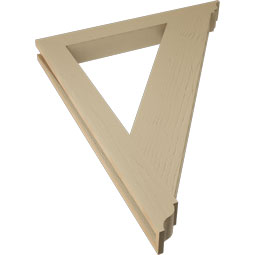 Ekena Millwork - BKTUR035X32X40TRA01RCPR - Timberthane Faux Wood Traditional Style Bracket, Traditional Ends, 3 1/2"W x 32"D x 40"H, Primed Tan