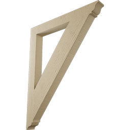 Ekena Millwork - BKTUR035X32X40TRA01RCPR - Timberthane Faux Wood Traditional Style Bracket, Traditional Ends, 3 1/2"W x 32"D x 40"H, Primed Tan