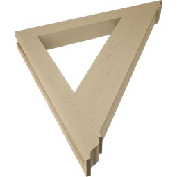 Ekena Millwork - BKTUR035X34X34TRA01RCPR - Timberthane Faux Wood Traditional Style Bracket, Traditional Ends, 3 1/2"W x 34"D x 34"H, Primed Tan