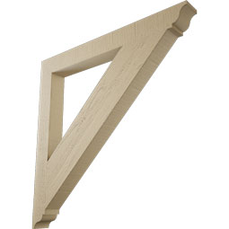 Ekena Millwork - BKTUR035X34X34TRA01RCPR - Timberthane Faux Wood Traditional Style Bracket, Traditional Ends, 3 1/2"W x 34"D x 34"H, Primed Tan