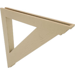 Ekena Millwork - BKTUR035X34X38TRA01RCPR - Timberthane Faux Wood Traditional Style Bracket, Traditional Ends, 3 1/2"W x 34"D x 38"H, Primed Tan