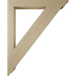 Ekena Millwork - BKTUR035X34X42TRA01RCPR - Timberthane Faux Wood Traditional Style Bracket, Traditional Ends, 3 1/2"W x 34"D x 42"H, Primed Tan