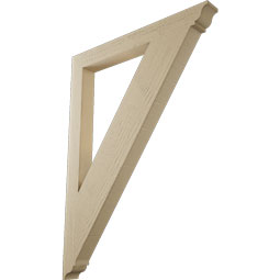 Ekena Millwork - BKTUR035X34X46TRA01RCPR - Timberthane Faux Wood Traditional Style Bracket, Traditional Ends, 3 1/2"W x 34"D x 46"H, Primed Tan