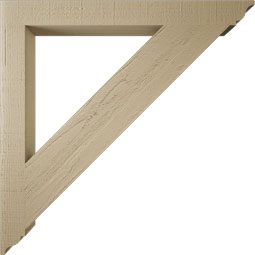 Ekena Millwork - BKTUR035X36X36TRA01RCPR - Timberthane Faux Wood Traditional Style Bracket, Traditional Ends, 3 1/2"W x 36"D x 36"H, Primed Tan
