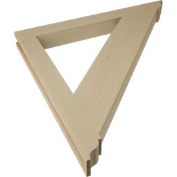 Ekena Millwork - BKTUR035X36X36TRA01RCPR - Timberthane Faux Wood Traditional Style Bracket, Traditional Ends, 3 1/2"W x 36"D x 36"H, Primed Tan
