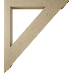 Ekena Millwork - BKTUR035X36X40TRA01RCPR - Timberthane Faux Wood Traditional Style Bracket, Traditional Ends, 3 1/2"W x 36"D x 40"H, Primed Tan