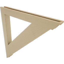 Ekena Millwork - BKTUR035X36X40TRA01RCPR - Timberthane Faux Wood Traditional Style Bracket, Traditional Ends, 3 1/2"W x 36"D x 40"H, Primed Tan