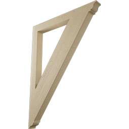 Ekena Millwork - BKTUR035X36X48TRA01RCPR - Timberthane Faux Wood Traditional Style Bracket, Traditional Ends, 3 1/2"W x 36"D x 48"H, Primed Tan