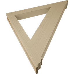 Ekena Millwork - BKTUR035X38X38TRA01RCPR - Timberthane Faux Wood Traditional Style Bracket, Traditional Ends, 3 1/2"W x 38"D x 38"H, Primed Tan