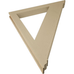 Ekena Millwork - BKTUR035X38X44TRA01RCPR - Timberthane Faux Wood Traditional Style Bracket, Traditional Ends, 3 1/2"W x 38"D x 44"H, Primed Tan