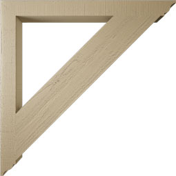Ekena Millwork - BKTUR035X40X40TRA01RCPR - Timberthane Faux Wood Traditional Style Bracket, Traditional Ends, 3 1/2"W x 40"D x 40"H, Primed Tan