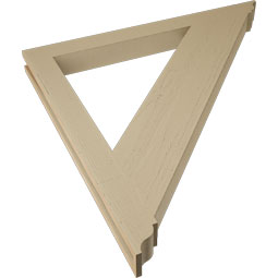 Ekena Millwork - BKTUR035X40X40TRA01RCPR - Timberthane Faux Wood Traditional Style Bracket, Traditional Ends, 3 1/2"W x 40"D x 40"H, Primed Tan