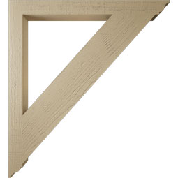 Ekena Millwork - BKTUR035X40X44TRA01RCPR - Timberthane Faux Wood Traditional Style Bracket, Traditional Ends, 3 1/2"W x 40"D x 44"H, Primed Tan