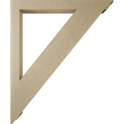 Ekena Millwork - BKTUR035X40X48TRA01RCPR - Timberthane Faux Wood Traditional Style Bracket, Traditional Ends, 3 1/2"W x 40"D x 48"H, Primed Tan