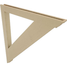 Ekena Millwork - BKTUR035X40X48TRA01RCPR - Timberthane Faux Wood Traditional Style Bracket, Traditional Ends, 3 1/2"W x 40"D x 48"H, Primed Tan