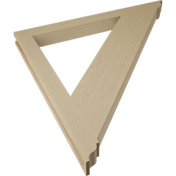 Ekena Millwork - BKTUR035X42X42TRA01RCPR - Timberthane Faux Wood Traditional Style Bracket, Traditional Ends, 3 1/2"W x 42"D x 42"H, Primed Tan