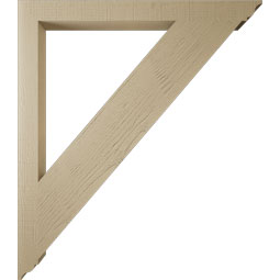 Ekena Millwork - BKTUR035X42X48TRA01RCPR - Timberthane Faux Wood Traditional Style Bracket, Traditional Ends, 3 1/2"W x 42"D x 48"H, Primed Tan