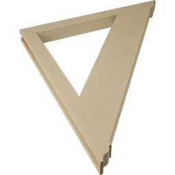 Ekena Millwork - BKTUR035X42X48TRA01RCPR - Timberthane Faux Wood Traditional Style Bracket, Traditional Ends, 3 1/2"W x 42"D x 48"H, Primed Tan