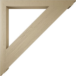 Ekena Millwork - BKTUR035X44X44TRA01RCPR - Timberthane Faux Wood Traditional Style Bracket, Traditional Ends, 3 1/2"W x 44"D x 44"H, Primed Tan