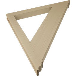 Ekena Millwork - BKTUR035X44X44TRA01RCPR - Timberthane Faux Wood Traditional Style Bracket, Traditional Ends, 3 1/2"W x 44"D x 44"H, Primed Tan