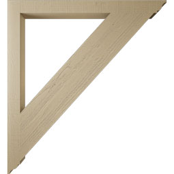 Ekena Millwork - BKTUR035X44X48TRA01RCPR - Timberthane Faux Wood Traditional Style Bracket, Traditional Ends, 3 1/2"W x 44"D x 48"H, Primed Tan