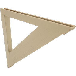 Ekena Millwork - BKTUR035X44X48TRA01RCPR - Timberthane Faux Wood Traditional Style Bracket, Traditional Ends, 3 1/2"W x 44"D x 48"H, Primed Tan