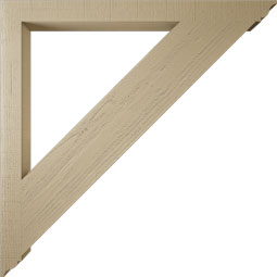 Ekena Millwork - BKTUR035X46X46TRA01RCPR - Timberthane Faux Wood Traditional Style Bracket, Traditional Ends, 3 1/2"W x 46"D x 46"H, Primed Tan