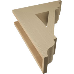 Ekena Millwork - BKTUR055X18X22TRA01RCPR - Timberthane Faux Wood Traditional Style Bracket, Traditional Ends, 5 1/2"W x 18"D x 22"H, Primed Tan