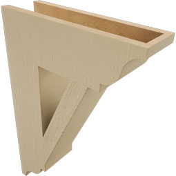 Ekena Millwork - BKTUR055X18X26TRA01RCPR - Timberthane Faux Wood Traditional Style Bracket, Traditional Ends, 5 1/2"W x 18"D x 26"H, Primed Tan