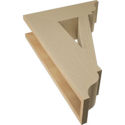 Ekena Millwork - BKTUR055X18X26TRA01RCPR - Timberthane Faux Wood Traditional Style Bracket, Traditional Ends, 5 1/2"W x 18"D x 26"H, Primed Tan