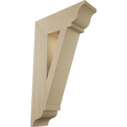 Ekena Millwork - BKTUR055X18X30TRA01RCPR - Timberthane Faux Wood Traditional Style Bracket, Traditional Ends, 5 1/2"W x 18"D x 30"H, Primed Tan